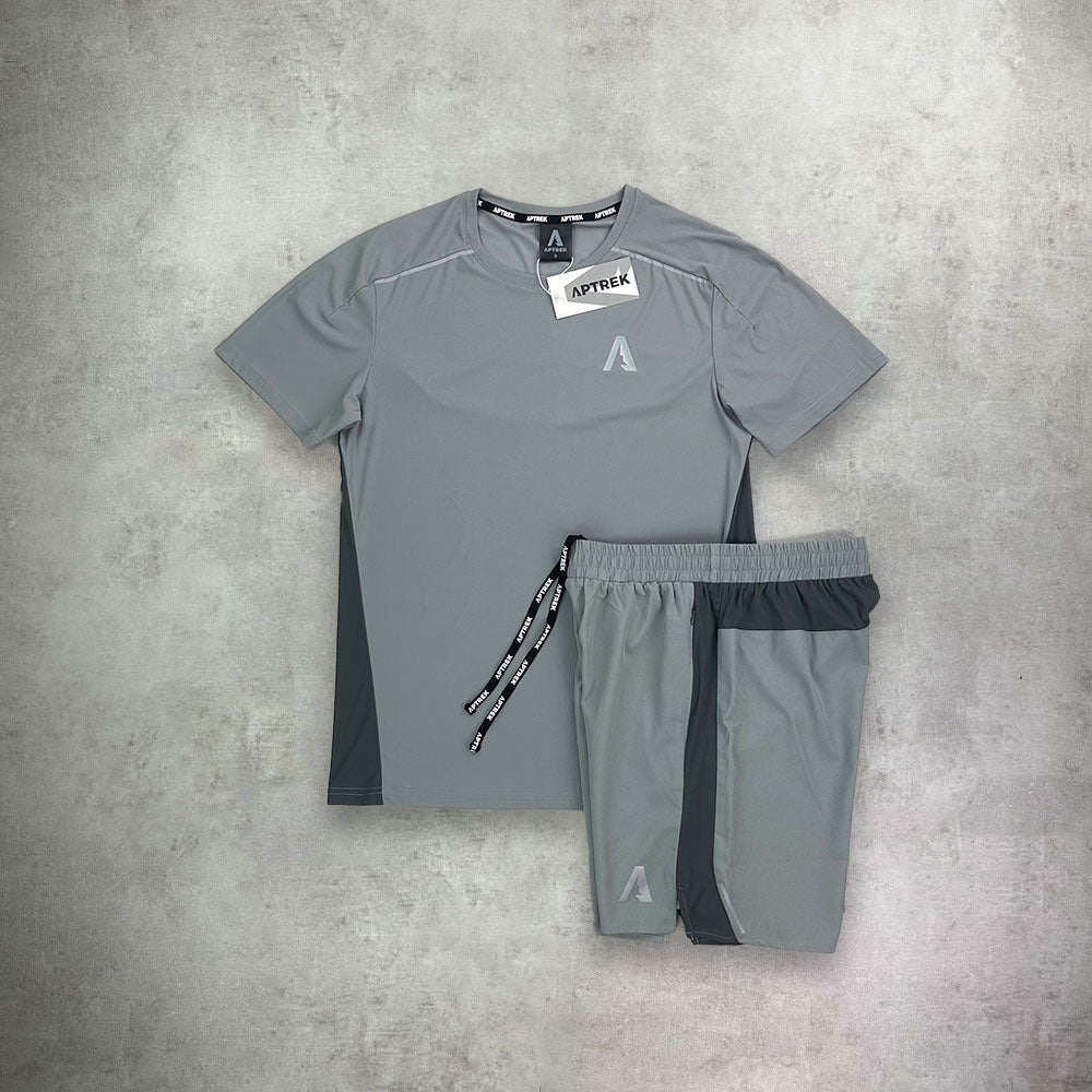 Aptrek Scramble T-Shirt/Shorts Set Grey